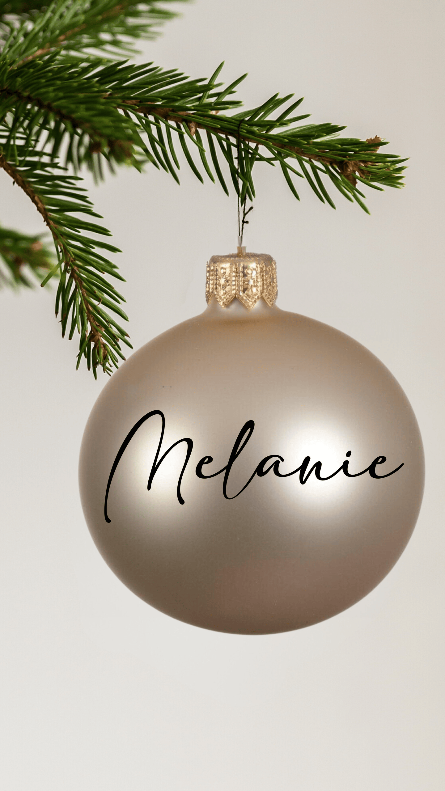 Weihnachtskugel Beige Personalisiert
